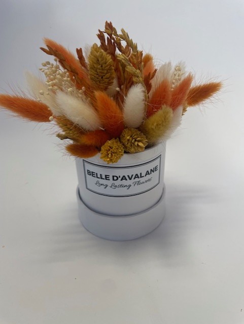 Box white d10cm orange