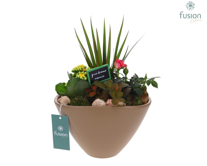 <h4>Keramiek bootpot met arrangement Grootmoederdag</h4>