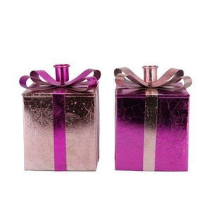 Glam Jolly Pink Mix Candle Holder Ass 12x17cm