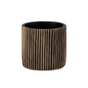 Stripes Black Gold Cylinder Pot 13x13cm Nm