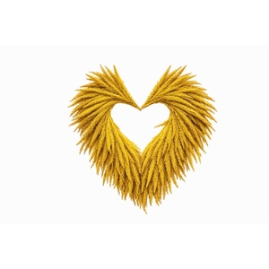 Wr Silkworm Heart Shape Yellow 30cm