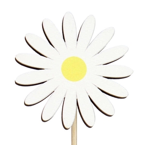 Bijsteker Daisy hout 6.5x6.5cm+50cm stok
