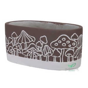 CEMENT FLOWERPOT MUSHROOM BROWN 22X11X9,5