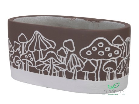 CEMENT FLOWERPOT MUSHROOM BROWN 22X11X9,5