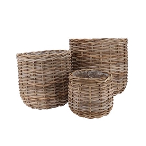 Rattan Ivy Cauldron Natural Set 3 25x23/35x33/44x4