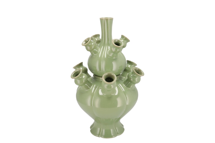 Rotterdam Green Vase Set Tulip 25x25x36cm Nm