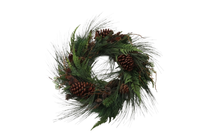 <h4>Whreath Mixed Pine Cones Twigs KR220009GRN</h4>