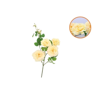 Silk Wild Rose Yellow 5 Single Stem 116cm