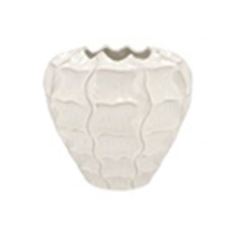 <h4>Lima White Vase Carve 30x30x28cm</h4>