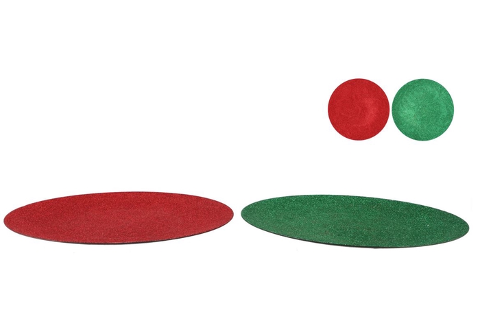 <h4>Melamine Shine Green/red Plate Round Ass 40x40x2cm</h4>