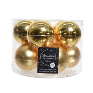 KERSTBAL GLASS 60MM 10PCS LIGHTGOLD