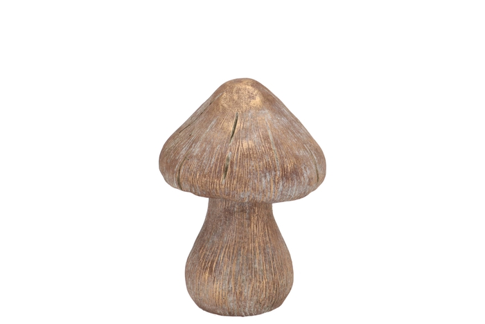 Concrete Golden Mushroom 10x10x14cm