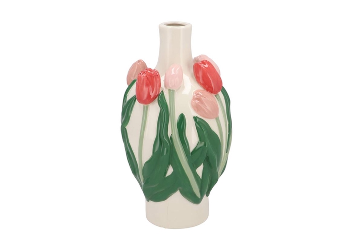 <h4>Isa Summer Pink Mix Vase Neck Tulip 16x16x26cm</h4>