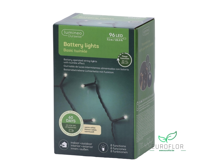 LAMP LED DURAWISE OUTDOOR WARMWHITE 710CM 96LAMPS (op batterijen)