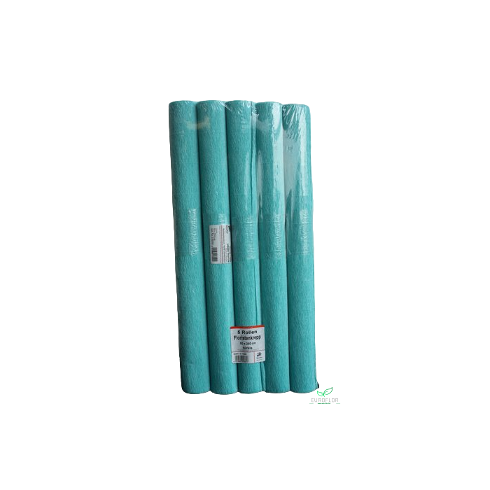 <h4>FLORISTENCREPE 50CM*2,5M TURQUOISE 5 ROLLEN</h4>