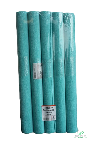 FLORISTENCREPE 50CM*2,5M TURQUOISE 5 ROLLEN