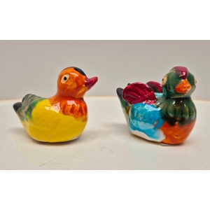 Mandarin duck( glazed,) two different ducks, height 7 cm, box 12 pcs. ( 6 and 6 )