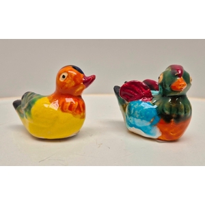 Mandarin duck( glazed,) two different ducks, height 7 cm, box 12 pcs. ( 6 and 6 )