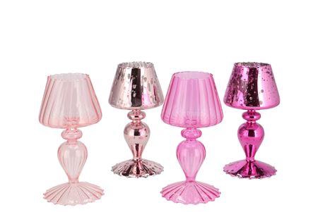<h4>Luce Jolly Pink T-light Holder Ass 9x9x18cm Nm</h4>
