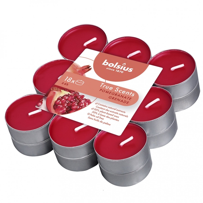 Candle scent tealight pomegranate x18