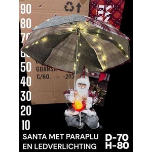 Santa Met Paraplu En Ledlight