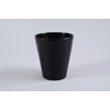 Ceramic Orchid Pot Shiny Black 15cm
