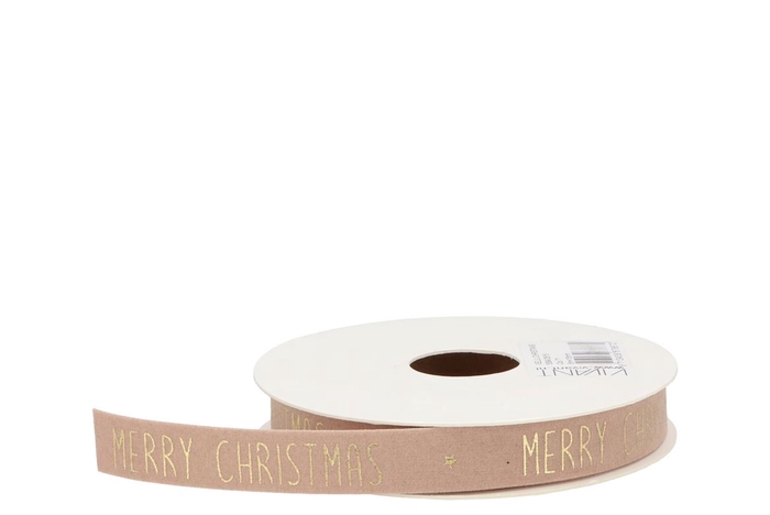 Ribbon Velvet Christmas 71 Sand 5mx15mm