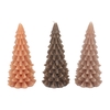 Candle Frosty X-mas Tree Woods Brown Mix 9x20cm Ass Nm