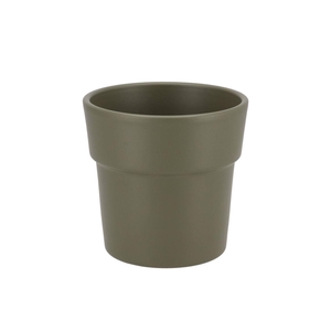 Ceramic Capers Green Matt Pot Orchid Edge 13cm