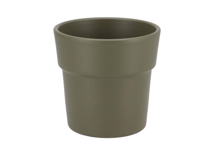<h4>Ceramic Capers Green Matt Pot Orchid Edge 13cm</h4>