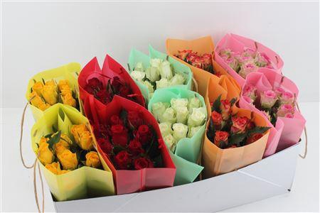 <h4>Boeket Roos In Tas (op Kleur)</h4>