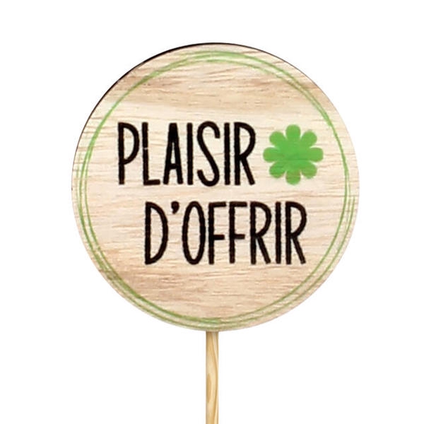 <h4>Bijsteker D'offrir hout 6cm+50cm stok groen</h4>