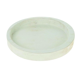 WOODEN ROUND TRAY 30X30X4CM WHITE-WASH