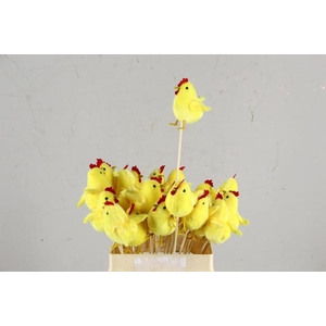 Stick Chicken Fabric 6cm Yel.