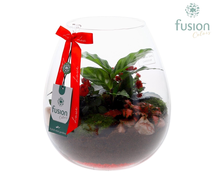 <h4>Green Bottle Abby Large Love met arrangement</h4>