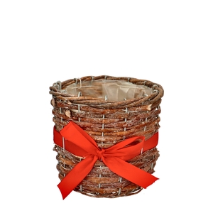 Christmas Basket bow pot d15*14cm