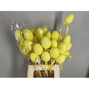 Stick Egg+bow Yellow 7cm