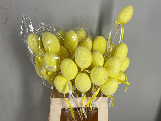 <h4>Stick Egg+bow Yellow 7cm</h4>