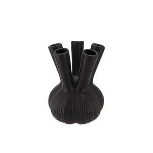 Aglio Straight Black Vase 19x19x25cm Nm