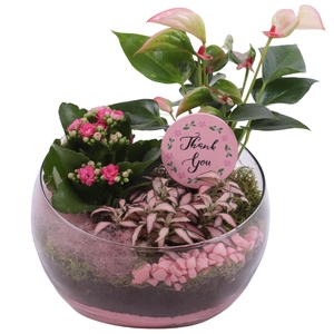 Mothersday Arr. Indoor Glass Bowl Vase Ø20cm 3PP