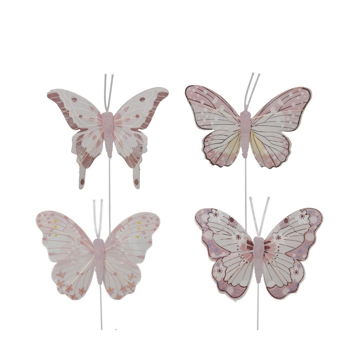 <h4>Voorjaar Vlinder/draad 8cm x12</h4>