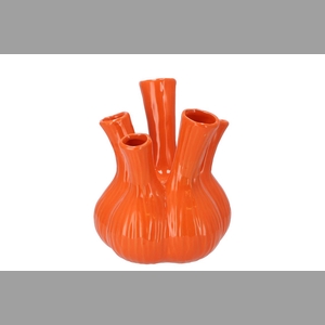 Aglio Shiny Orange Vase 20x25cm Nm