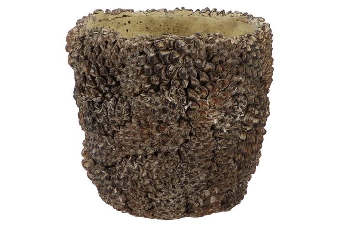 <h4>Concrete Natural Pinecone Pot Round 21x21x19cm Nm</h4>