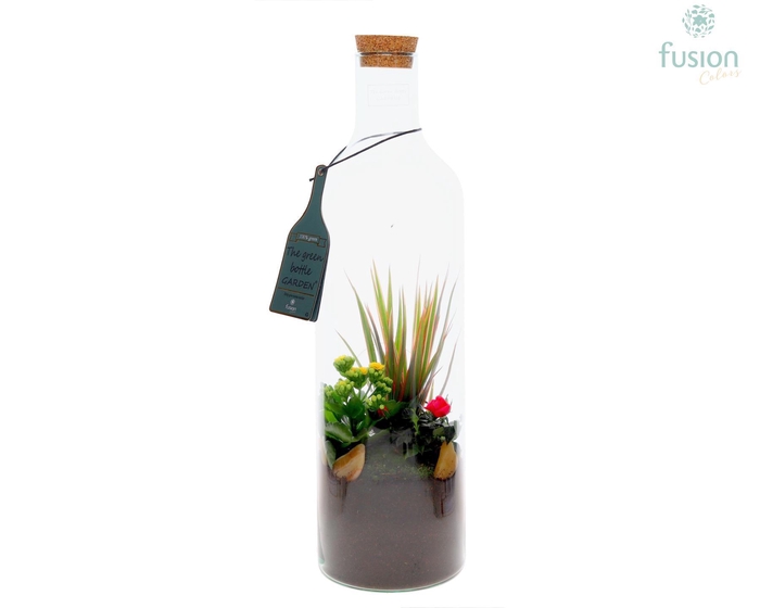 <h4>Green Bottle Fles Large met Arrangement</h4>