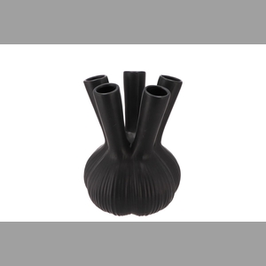 Aglio Straight Black Vase 19x19x25cm Nm