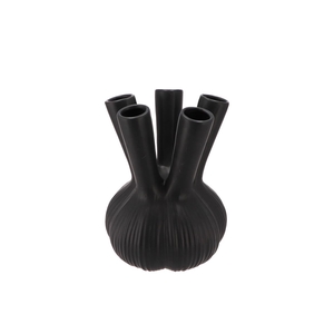 Aglio Straight Black Vase 19x19x25cm Nm