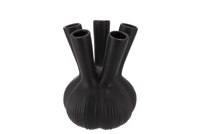 Aglio Straight Black Vase 19x19x25cm Nm