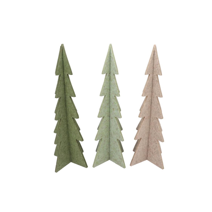 <h4>Felt Green Beige X-mas Tree Ass 24x60cm</h4>