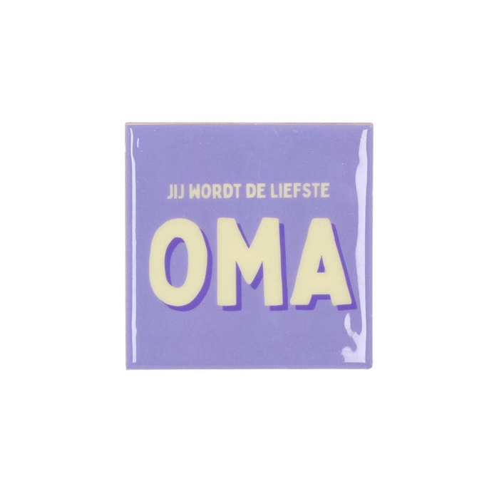 <h4>Tile Liefste Oma Purple 10x10x1cm Nm</h4>