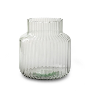 Glas Eco vaas Gigi rib d13/19*20cm